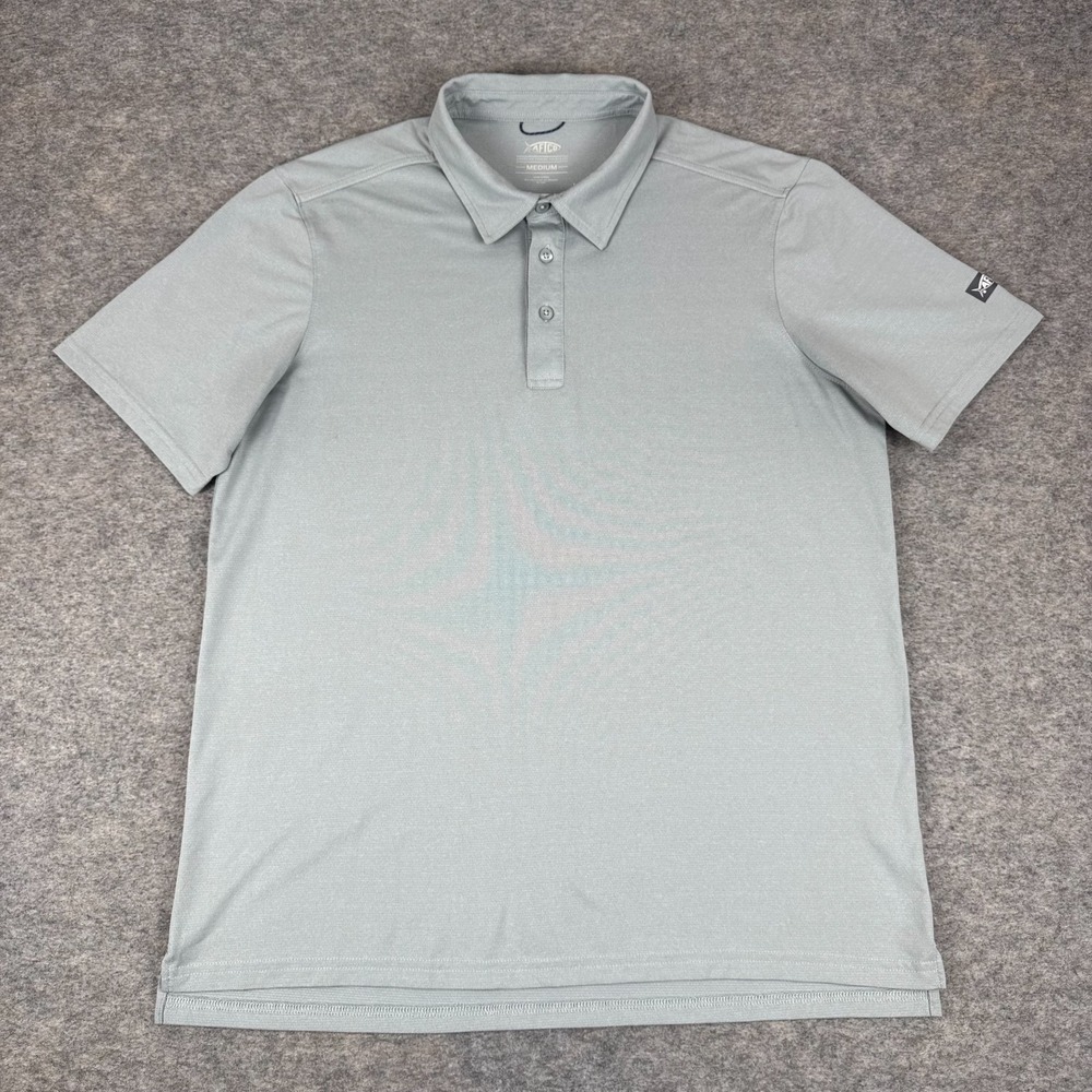 AFTCO Aftech Polo Shirt Polyester Stretch Gray Mens Medium M